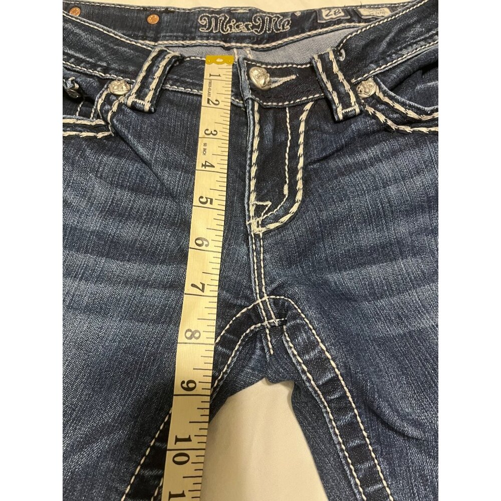 Miss Me Womens Signature Skinny Jeans Size 28 Inseam 31 Dark Wash Cotton Blend D - Picture 3 of 7